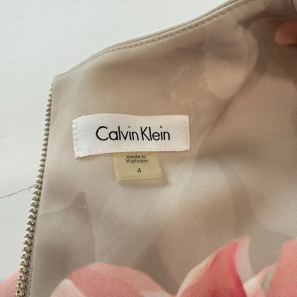 Calvin Klein Colorful Floral Scuba Knit Sleeveless Stretch Sheath Dress Size 4 - Picture 9 of 10